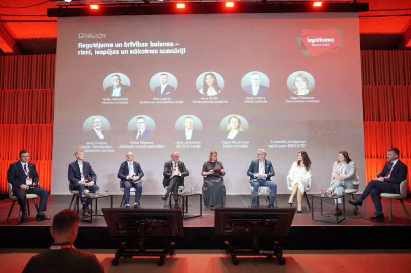 Paneļdiskusijas “Regulējuma un brīvības balanss – riski, iespējas un nākotnes” dalībnieki -