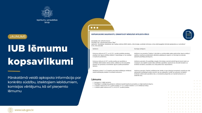 Teksts, elementi, ekrānšāviņš no lēmuma kopsavilkuma