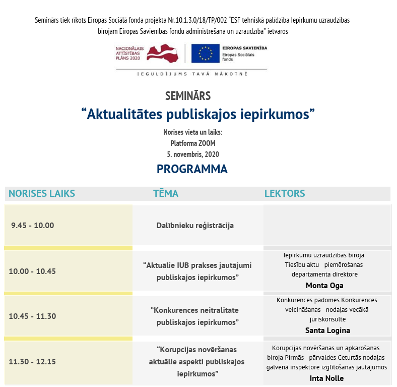 Semināra programma