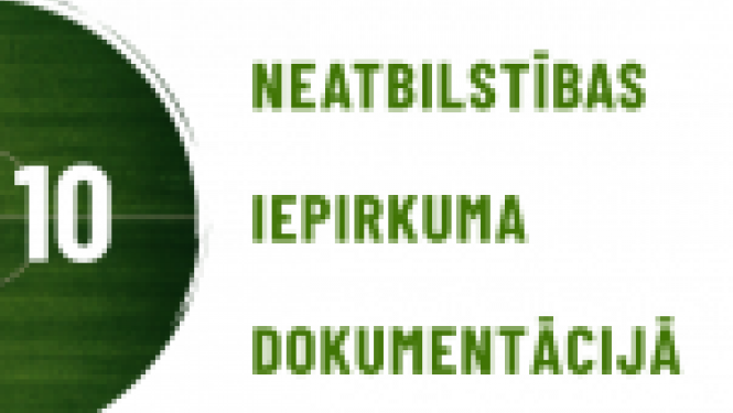 vizuālis ziņai par top 10 neatbilstībām iepirkumos