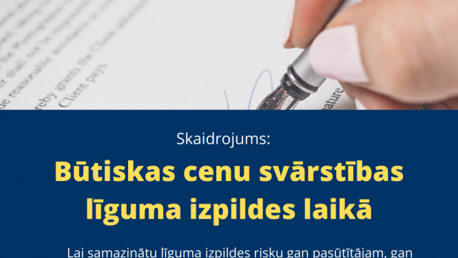 Būtiskas cenu svārstības līguma izpildes laikā 
