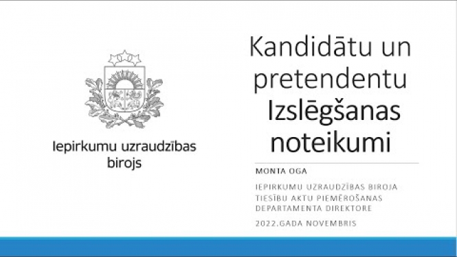 Videolekcija - Kandidātu un pretendentu Izslēgšanas noteikumi no 2023.gada 1.jnvāra