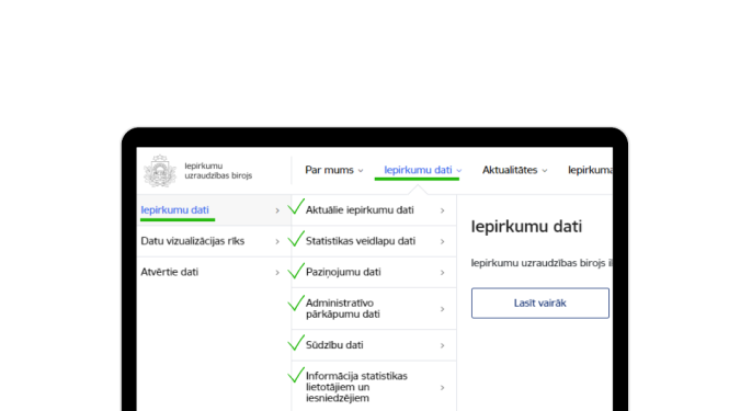 Iepirkumu dati izmaiņas sadaļā