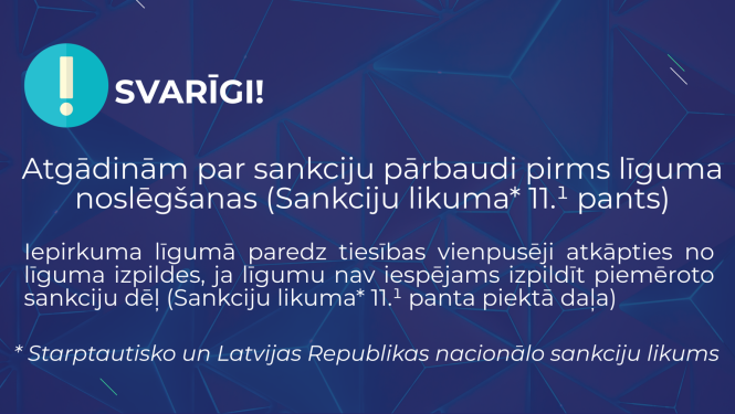 Atgādinājums par sankcijām