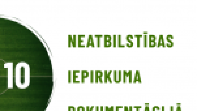 vizuālis ziņai par top 10 neatbilstībām iepirkumos