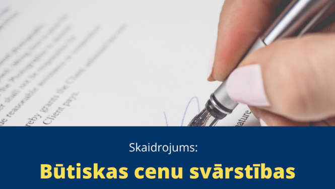 Būtiskas cenu svārstības līguma izpildes laikā 